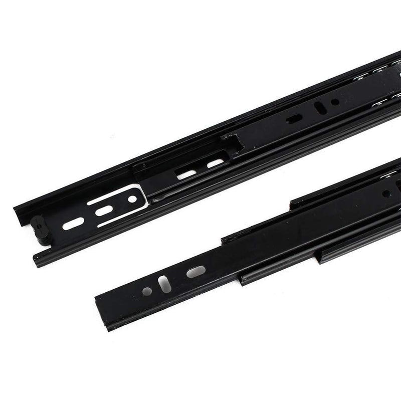 MroMax 16-Inch Cold Rolled Steel Drawer Slides, Full Extension Ball Bearing Slide Track Rail 35mm Wide 100lb Capacity Black 1 Pair