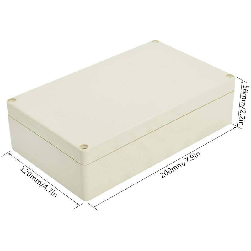 LeMotech Waterproof Dustproof IP65 ABS Plastic Junction Box Universal Electric Project Enclosure Pale Gray 7.9 x 4.7 x 2.2 inch (200 x 120 x 56 mm) 7.9"x4.7"x2.2"