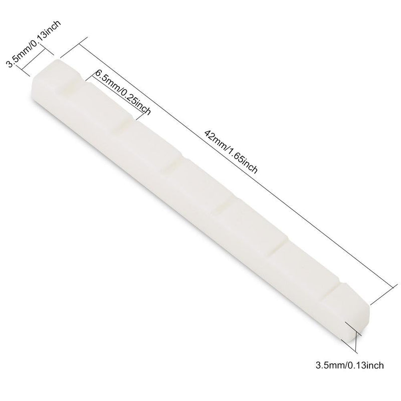 Guitar Nut 6-String Nut Saddle Guitar Nut Set Bone Guitar Bridge for Classical Acoustic Guitar Replacement White
