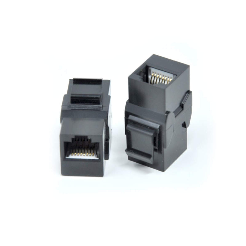 Platinum Connector- RJ45 CAT6 Keystone Coupler Female to Female, UTP CAT6 Keystone Inline Coupler, Insert Coupler (Black)-10 Pack