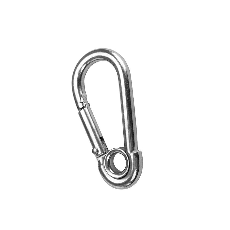 5pcs 1/4'' Stainless Steel Carabiner Clip Spring Snap Hook Link with Eyelet, 250lb Load, 2-3/8 Inch Length 1/4''