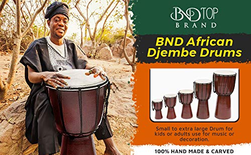 B.N.D TOP Drums Djembe Drum Djembe jembe is a Rope- Goat Skin Covered Goblet Drum Played with Bare Hands Originally from West Africa (6x12) 6x12