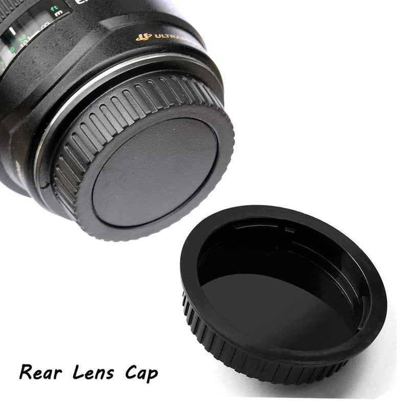 [AUSTRALIA] - Rear Lens Cap and Front Body Cap for Canon EOS 850D 250D 90D, Rebel SL3 T8 T8i T7, 200d ii, and More Canon DSLR and Hot Shoe Cover with Bubble Spirit Level Fire Rock (2 Sets) for Canon EF/EF-S lens 