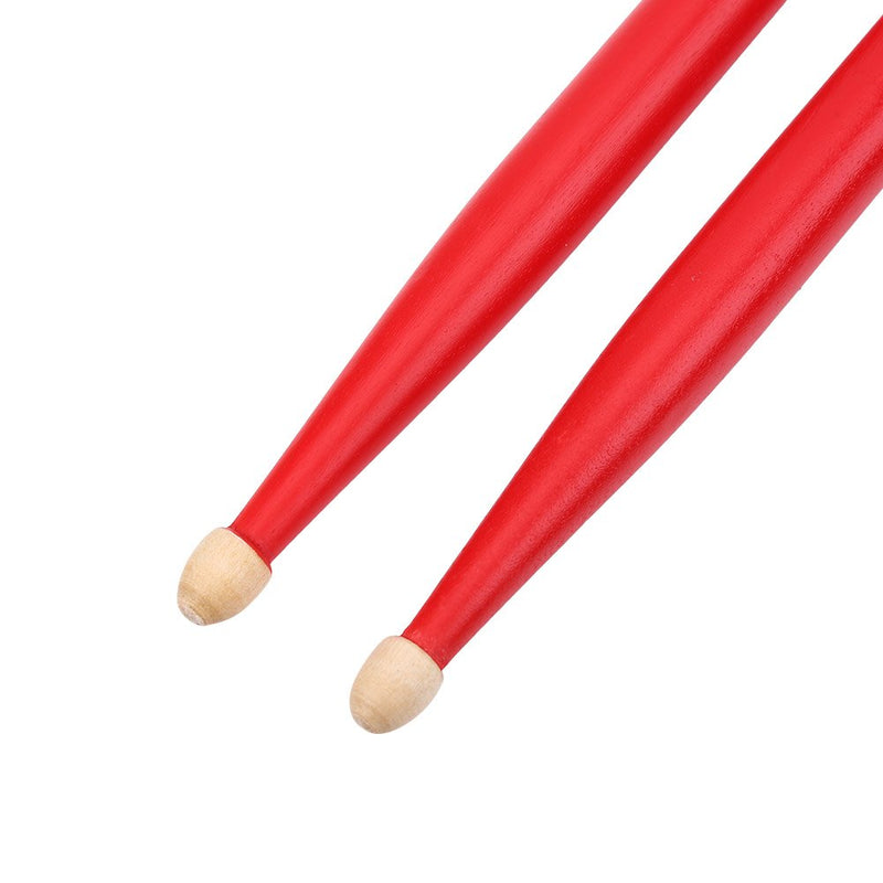 Dilwe 5A Drum Sticks, Maple Wood Drumsticks Practical Percussion Music Instrument Accessory Red