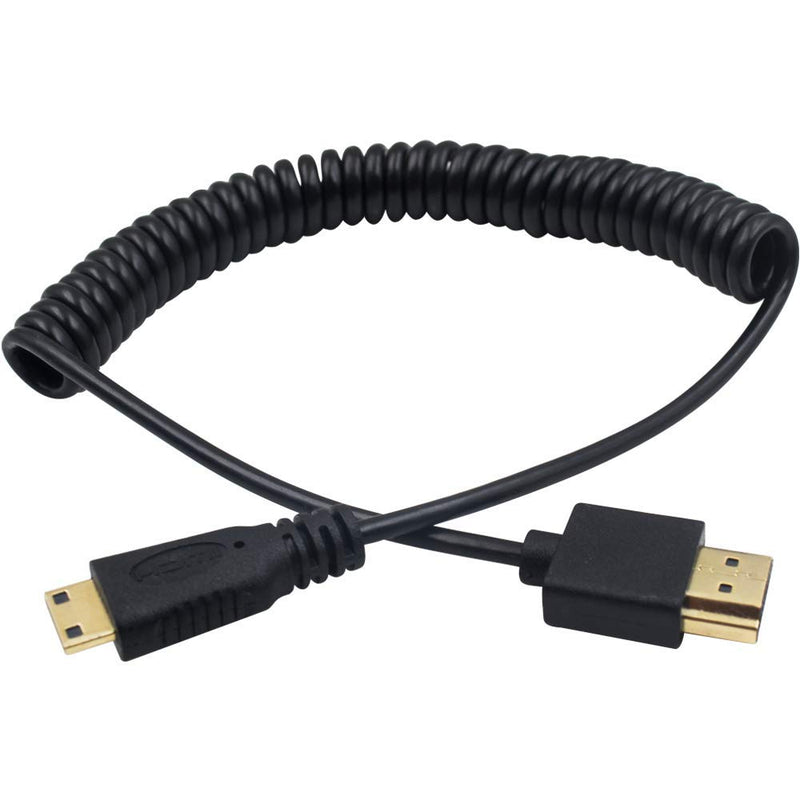 [AUSTRALIA] - Duttek Mini HDMI to HDMI Cable, HDMI to Mini HDMI Cable, Ultra-Thin HDMI Male to Mini HDMI Male Coiled Cable Support 4K Ultra HD, 1080p, 3D,for Projector, Monitor, Camcorder(HDMI 2.0) (1.8M/6FT) 1.8M/6FT 