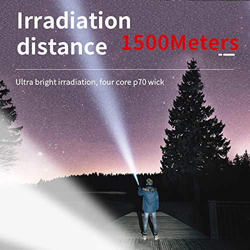 Hunting Friends Super Bright Rechargeable Spotlight, Handheld Tactical Flashlight 4 Modes High Power Portable Waterproof LED Searchlight USB Output P50 Camping Torch for Outdoor (P50-Medium Size) P50-Medium Size