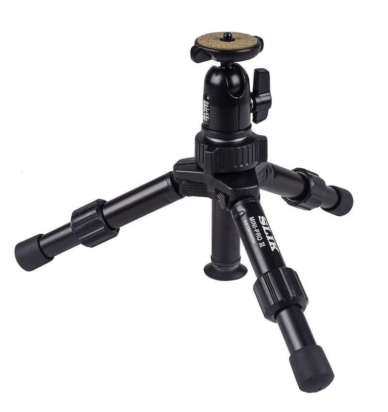 SLIK Mini Pro III Table Top Tripod, 2-Section, Max 10" - Black