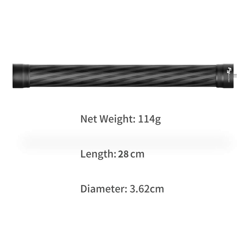 FeiyuTech Carbon Fiber Lightweight Extension Pole 11 inch with 1/4" Screw for a2000/a1000/AK2000/G6 Plus Gimbal Stabilizer and DSLR Cameras