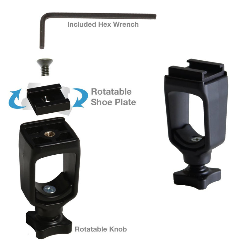 [AUSTRALIA] - Cam Caddie Scorpion / EX Accessory Shoe Mount for Flash Shoe Accessories LED Light Microphone and Field Monitor Hot and Cold Compatible with Adjustable CNC Aluminum Shoe Plate 