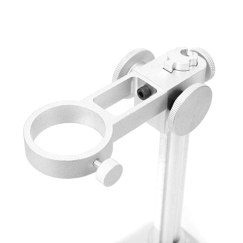 Microscope Stand, Aluminum Alloy Universal Adjustable Base Stand Holder Desktop Support Bracket, for 32-34mm in Diameter USB Digital Endoscope Microscope, Microscope Holder Accessory(White)