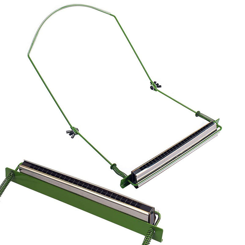 Alnicov Harmonica Holder Neck Holder Stand for 10-Hole Harmonicas Green