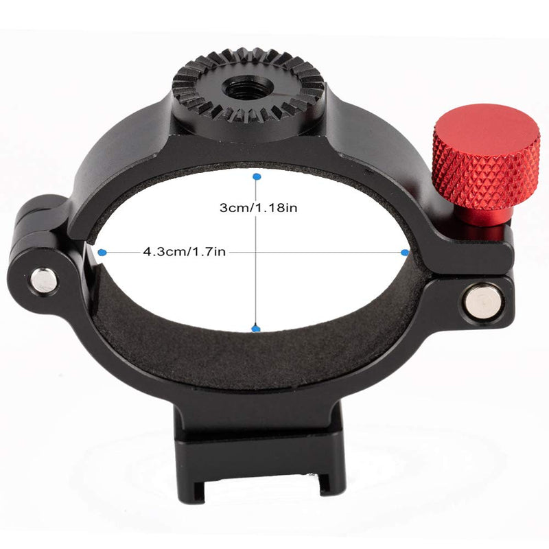 HAFOKO Osmo 2 Osmo 3 Osmo 4 O-Ring Clamp 1/4" Thread Extension Mounting O-Ring Hot Shoe Adapter Compatible with Osmo 2 Osmo 3 Osmo 4 Applied to Microphone Light Accessory Via 2 Cold Shoe Mount