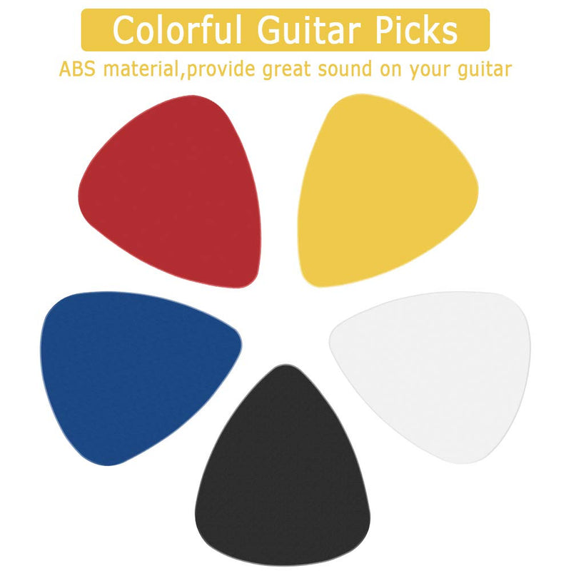 2PCS Leather Plectrum Holder Keyrings With 10 Pieces Colorful Guitar Picks 0.46mm Durable Material Guitar Picks Plectrums For Electric Acoustic Bass Guitar Ukulele