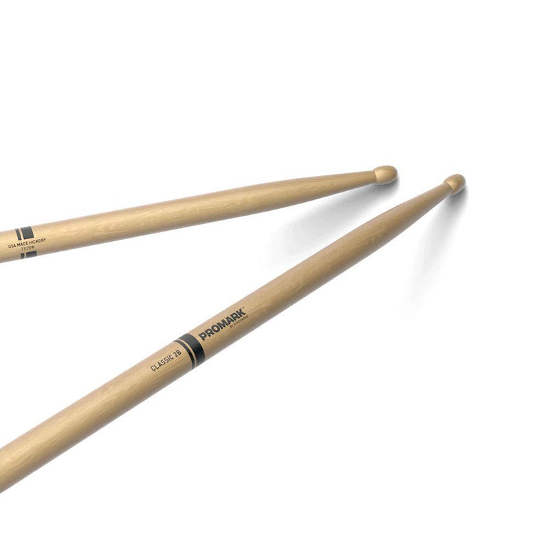 Promark Hickory 2B Wood Tip Drumsticks, Four Pairs