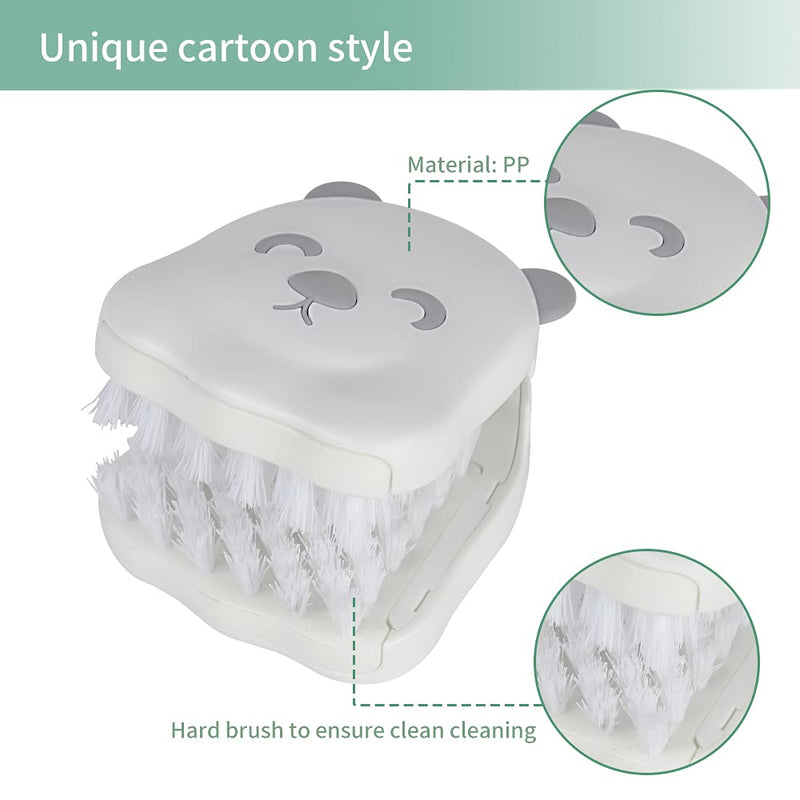 CQT BladeBrush Knife and Cutlery Cleaner Brush Bristle Scrub Kitchen Washing Non-Slip ,B002-1 Changeable Scrub Head and Scouring Pad (White) White