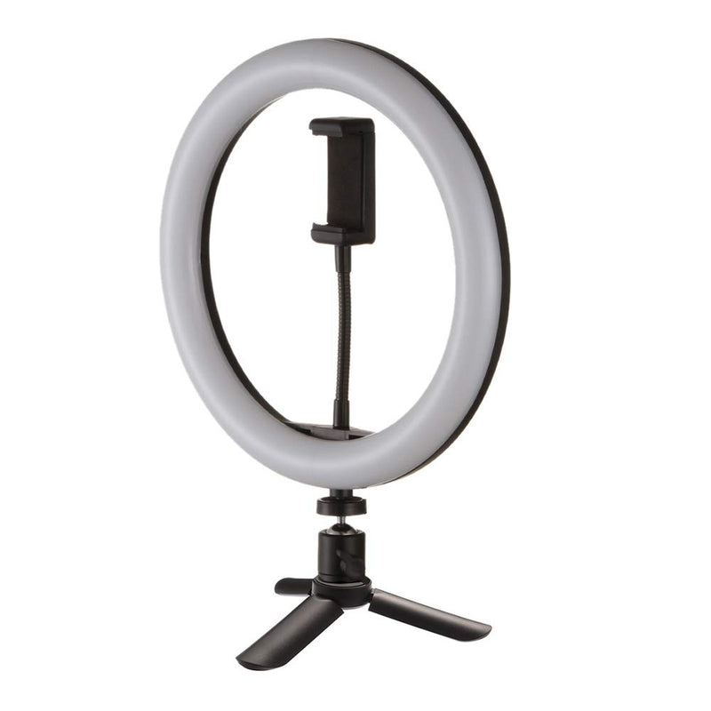 Fotga 10" Selfie LED Ring Light w/Cell Phone Holder,Dimmable 3 Light Mode 3000K-5000K,for Live Stream Makeup,YouTube Vimeo Tiktok Vlog Video Shooting,Photography Lighting,1/4" Screw Mount,USB Power