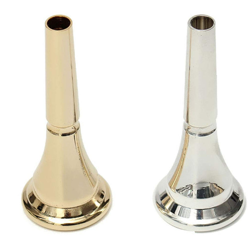 Tzong Round Horn Plated Metal Trumpet Mouthpiece Musical Instruments Gold