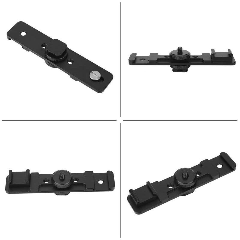 Vbestlife Camera Dual Hot Shoe Extension Bar Mount Bracket for Fill Light Microphone