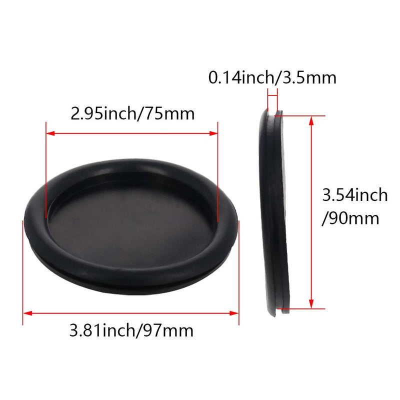 Jutagoss 5 PCS Rubber Grommet Mounting Dia 90mm Oil Resistant Armature Rubber Grommets for Wiring Cable Black 90mm 5pcs