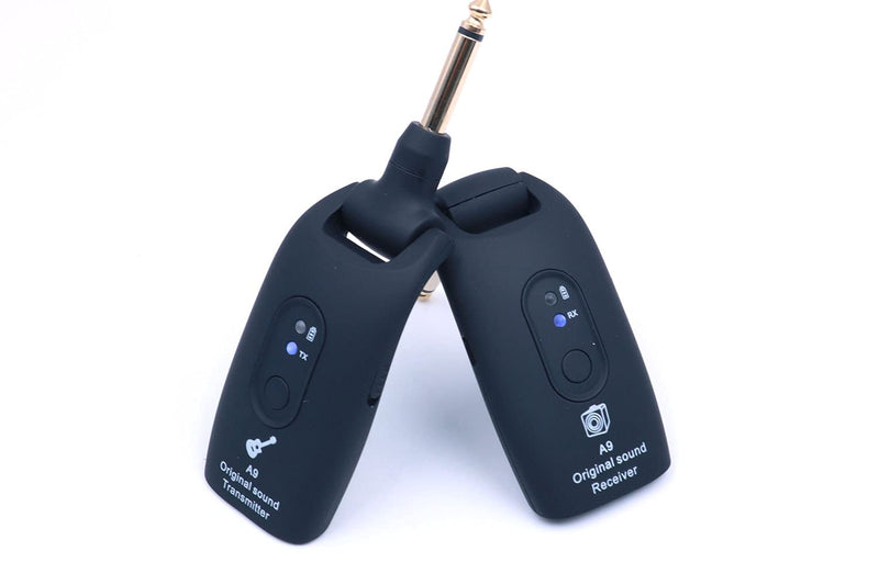 Alnicov Guitar Wireless System 2.4GHz Wireless Guitar Transmitter and Receiver for Electric Guitar Bass Violin A9 Black