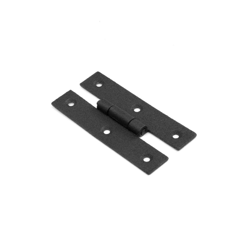 Renovators Supply Manufacturing Black H Flush Hinge 3 Inches Long Wrought Iron Kitchen Cabinet Door H Flush Mount Black Rust Resistant Powder Coated Colonial H Hinges with Mounting Hardware Pack of 2