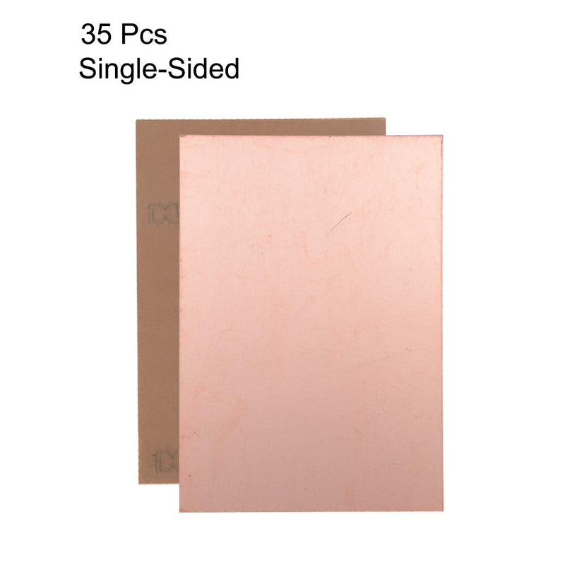 uxcell Single-Sided Copper Clad Laminate PCB Circuit Board, FR4 100x70mm 3.94x2.76 inch, 1.5mm Thickness DIY Prototyping PCB Board, Name Board, 35pcs 35