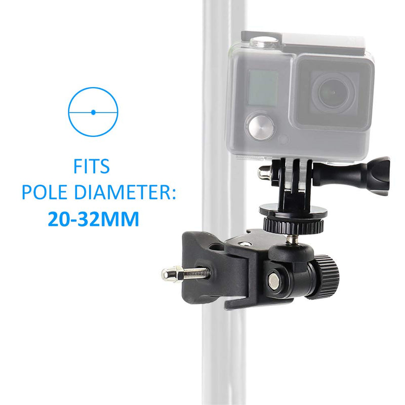 [AUSTRALIA] - Kolasels Easy-Mounted Gun/Rod/Bow Camera Clamp Mount with 1/4 Thread for GoPro Hero 9/8/7/6/5/4/3+/3/2/1 Session Action Camera, Hunting Camera Accessory Fishing Pole Clamp 