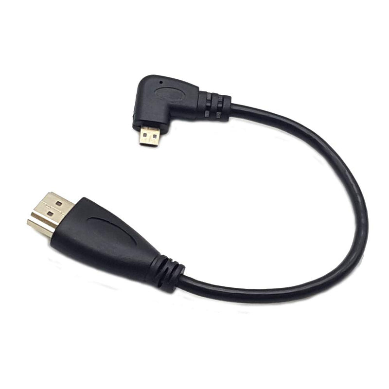 Seadream 2pcs 8inch 90 Degree Left Angle Micro HDMI Male To HDMI Male Cable Connector (2pcs left angled) 2pcs left angled