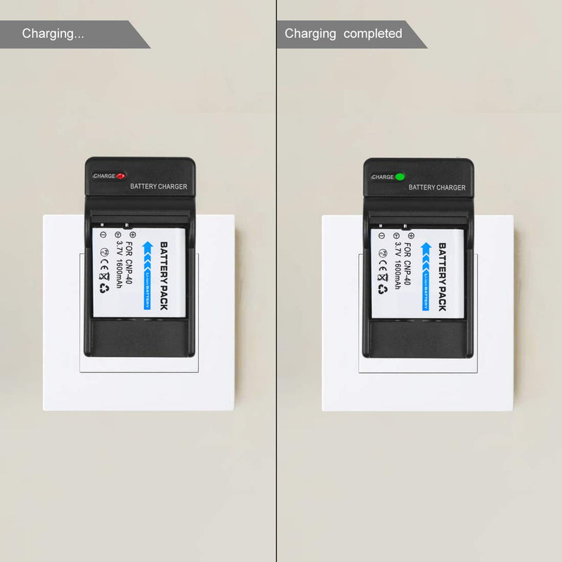 NP40 NP-40 Battery Charger for Casio Exilim EX-Z400, EX-FC100, EX-FC150, EX-P505, EX-P600, EX-P700, Zoom EX-Z100, EX-Z1000, EX-Z1050, EX-Z700, EX-Z750, EX-Z850, Replacement for BC-31L Charger