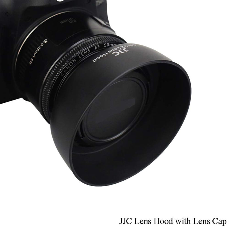 JJC Camera Lens Hood Shade Fits for Canon EF 50mm f/1.8 II Replaces Canon ES-62 Hood Reverse Attaching ABS -Black