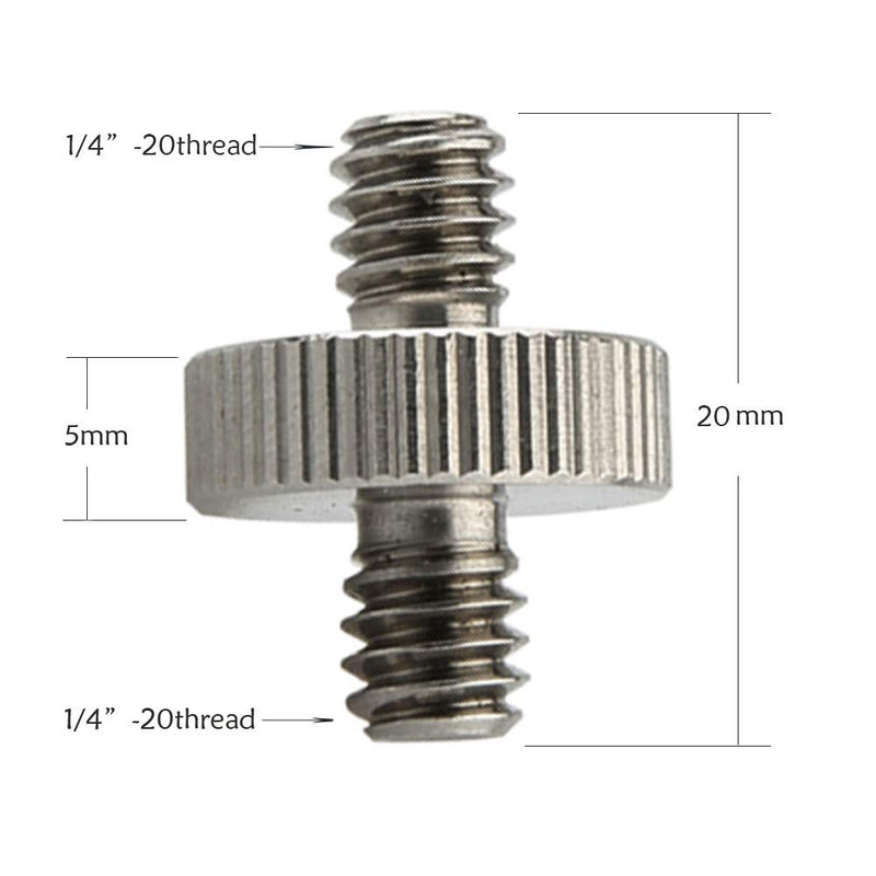 NICEYRIG Tripod Mounting Screw Camera Rig Accessories Connector, 1/4 Inch Male to 1/4 Inch Male - 1828
