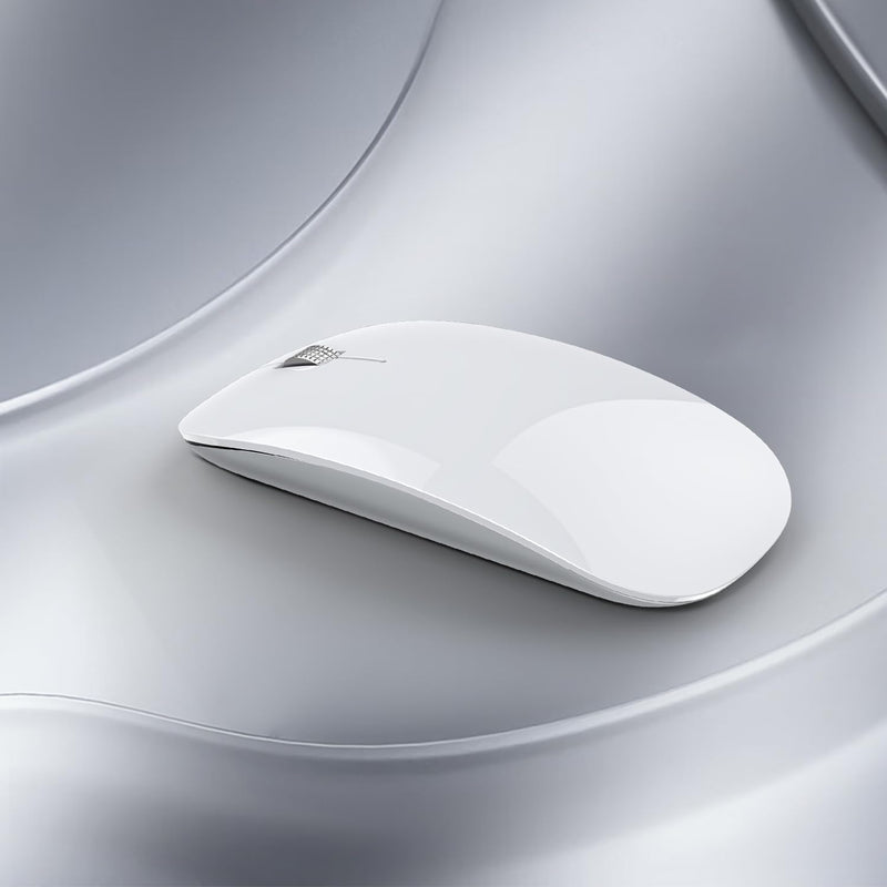 Uiosmuph Wireless Mouse, USB C Rechargeable Computer Mouse, Slim Silent Mice 2.4GHz Optical with USB Nano Receiver and Type C Receiver for Laptop/Mac/PC White