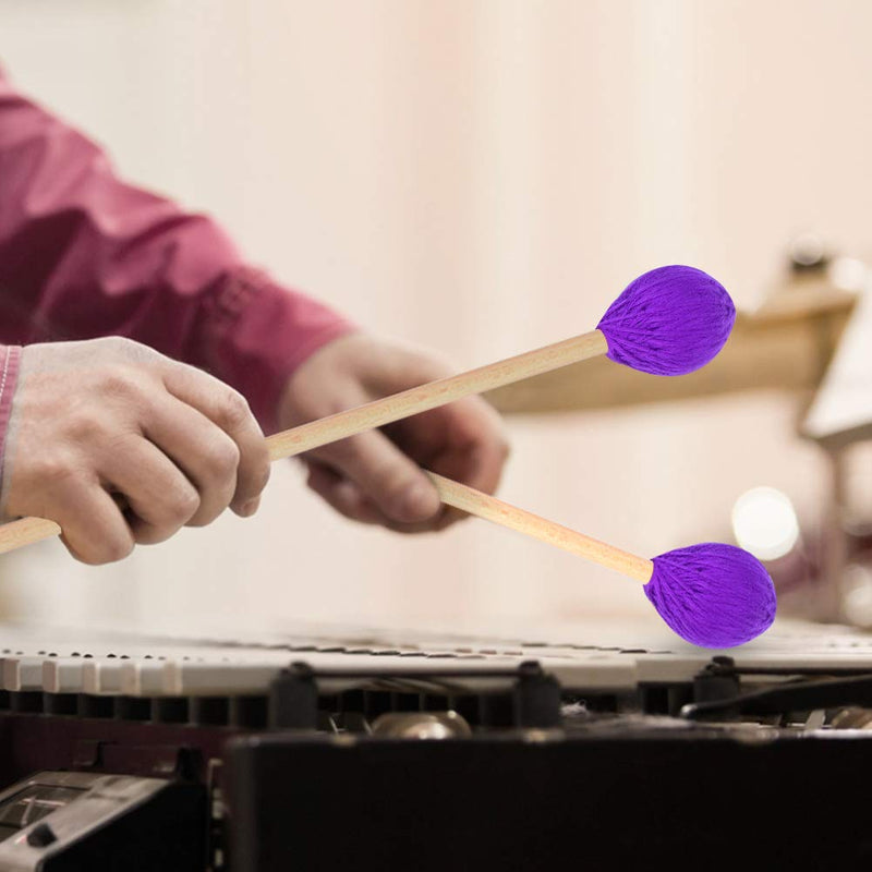 Marimba Mallets, Marimba Sticks Marimba Parts Percussion Mallets Marimba Accessory Percussion Instruments Accessory With Wool Heads And Beech Handles For Intermediate Players(Purple) Purple