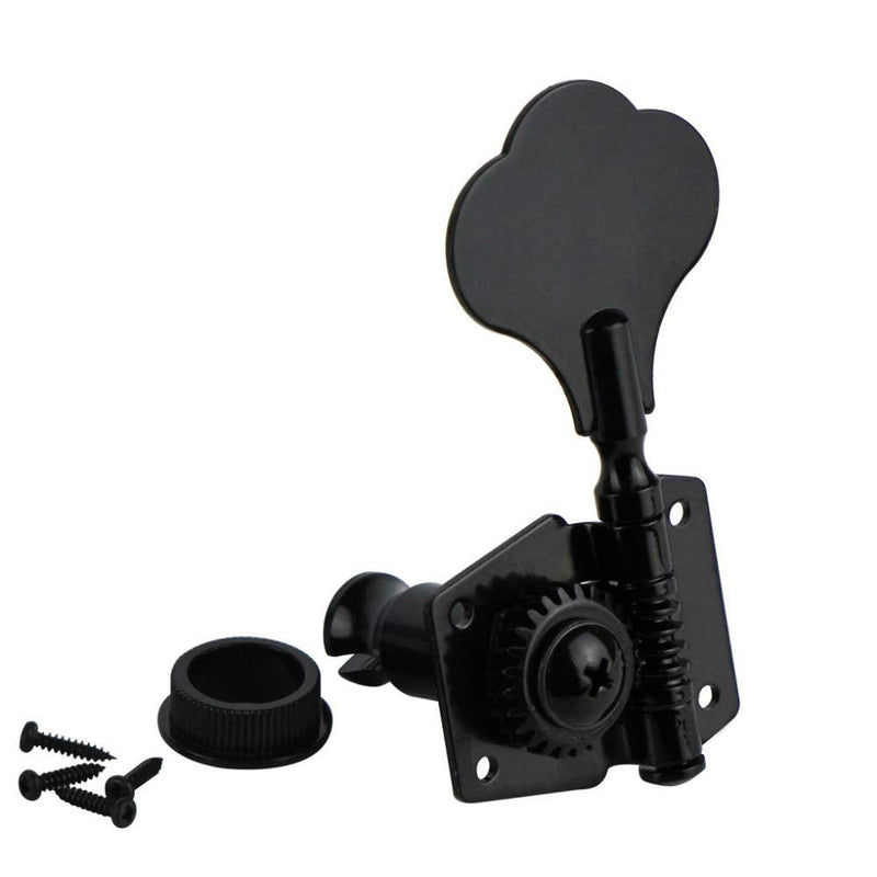 YUPVM 5Pcs Guitar Accessory Vintage Open Bass Guitar Tuning Keys Pegs Machine Heads Tuners Black 1L4R for 5 Strings Bass Black, 282786A2