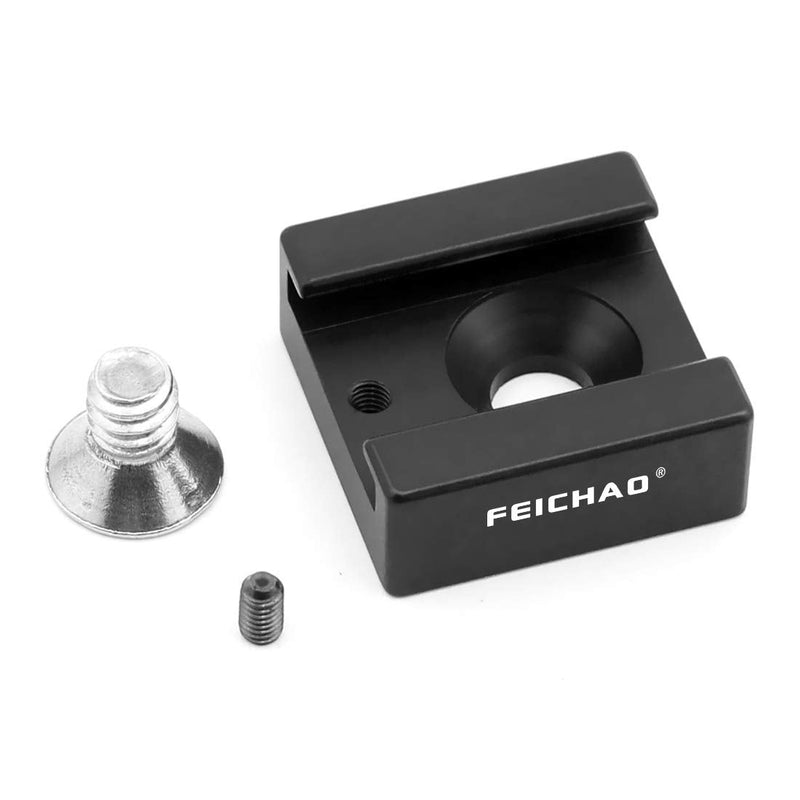 FEICHAO 2Pcs Hot Shoe Adapter Base with 1/4 Screw for DSLR Camera Cage Flash LED Light Microphone Hotshoe Seat