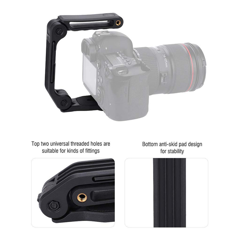 U-Grip Handle Stabilizer,Portable Foldable Video Filming Camera Handheld Stabilizing Grip Rig with Built-in Hexagon Wrench,1/4 Inch Thread Groove,for DSLR/Digital Video Cameras