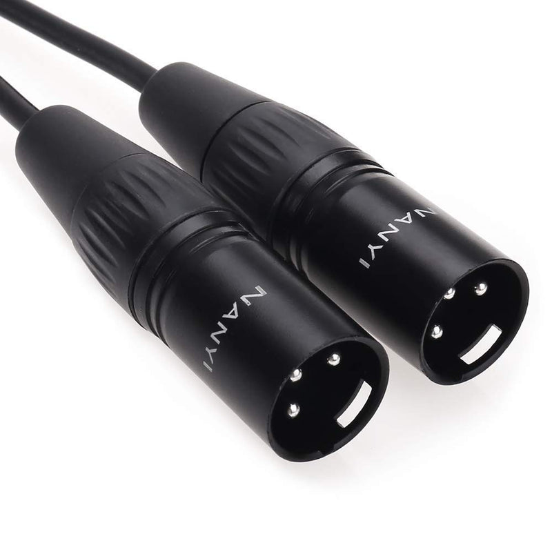 XLR Microphone Splitter Audio Cables NANYI XLR to XLR Patch Cables 3-Pin XLR Male to Male mic Cable DMX Cable Patch Cords with Oxygen-Free Copper -3Meters XLR Male To Male -3Meters