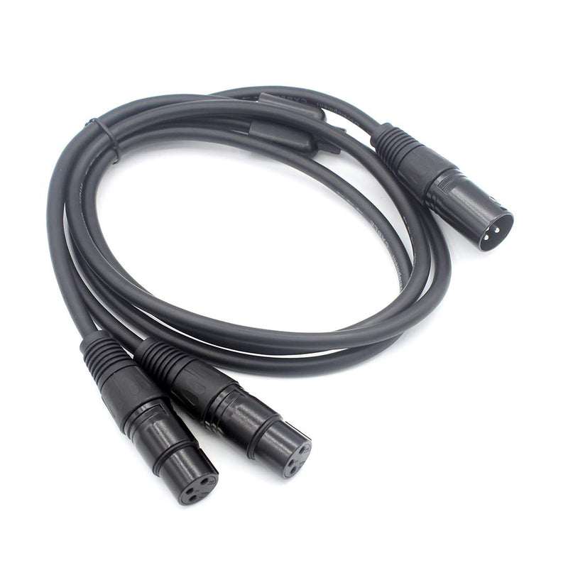 LoongGate Long XLR To Dual XLR Y Splitter Cable,Microphone Lead/Combiner Y Cable Patch Cord 0.5m (1M-2F 1.5m) 1M-2F 1.5m