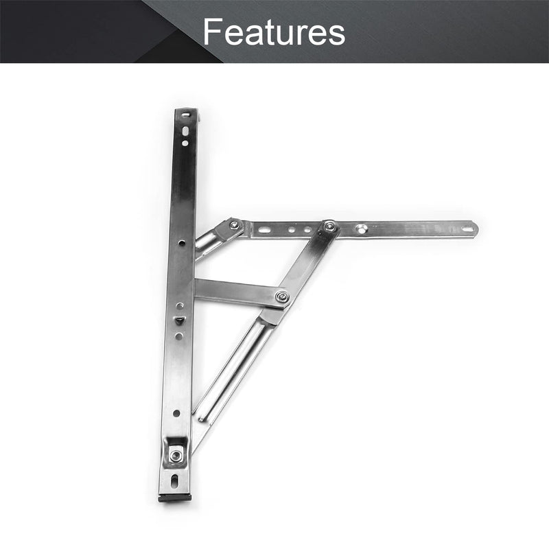 MroMax 14Inch Casement/Hanging Window Hinge and 202 Stainless Steel Silver Tone 1PCS