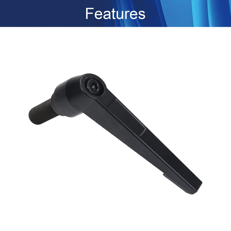 Aicosineg M16 x 40mm Male Thread Aluminum Alloy Adjustable Clamping Lever Handle for Machinery Welding Printing Equipment Black Tone 1pcs Not Include Washer M16x40 1pcs