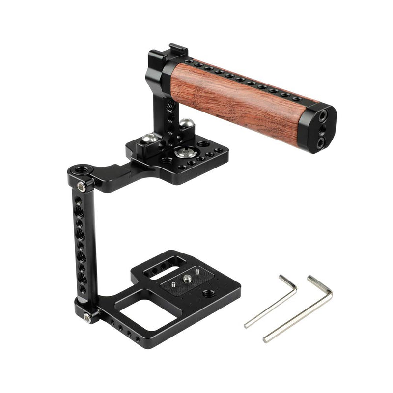 CAMVATE Professional Cage with Wooden Top Handle for BMPCC 4K(Blackmagic Pocket Cinema Camera 4K)