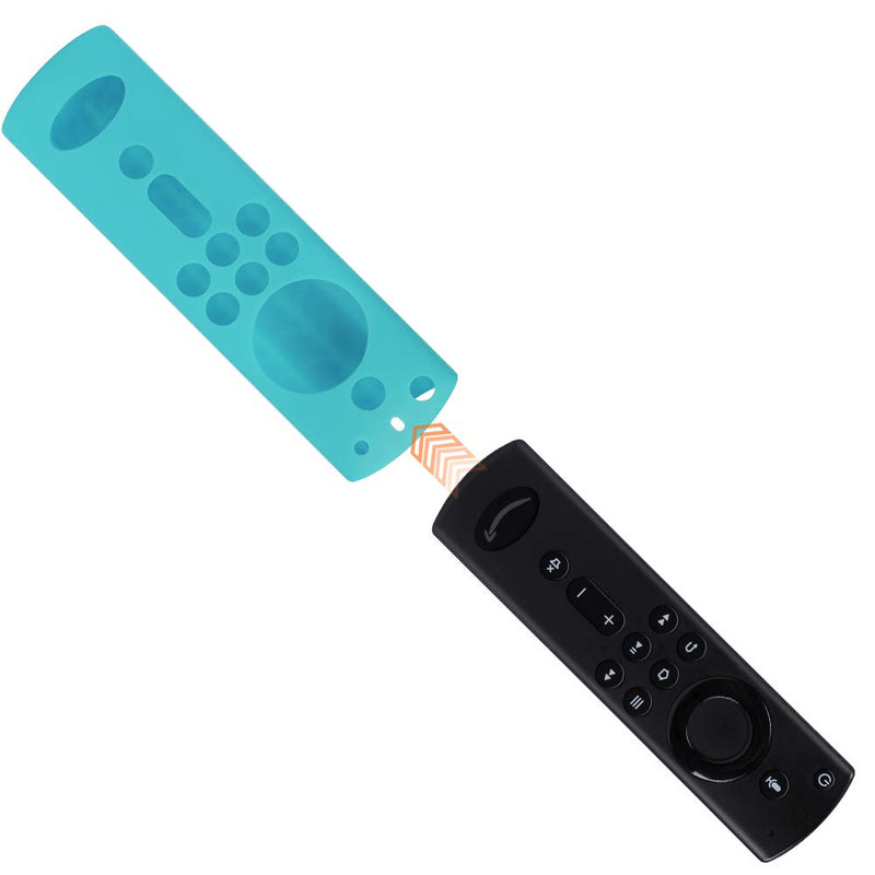 MBODM 2 Pack Firestick Remote Cover, Silicone Fire Remote Cover Compatible with 4K Firestick TV Stick, Firetv Remote Cover, Lightweight Anti-Slip Shockproof (Fluorescent Blue +Turquoise) Fluorescent Blue +Turquoise