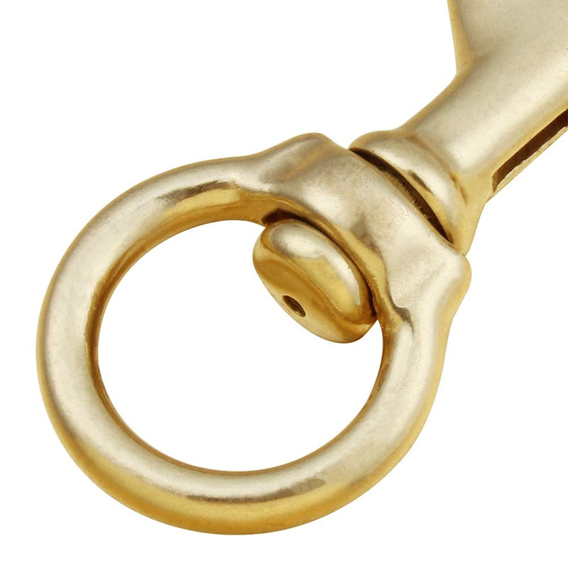 AOWESM 3-1/4 Inch Solid Brass Swivel Bolt Snap Hooks 7/8 Inch Swivel Eye Single Ended Scuba Diving Clips Keychain Holder for Dog Collar, Pet Leash, Flag Halyard and More (2 Pieces)