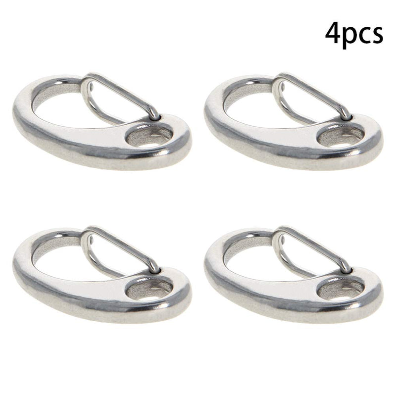MroMax Carabiner Snap Hook, 304 Stainless Steel Spring Gate Snap Hook Clip 30mm/1.18" Length Marine Grade Lobster Claw, 4pcs M30