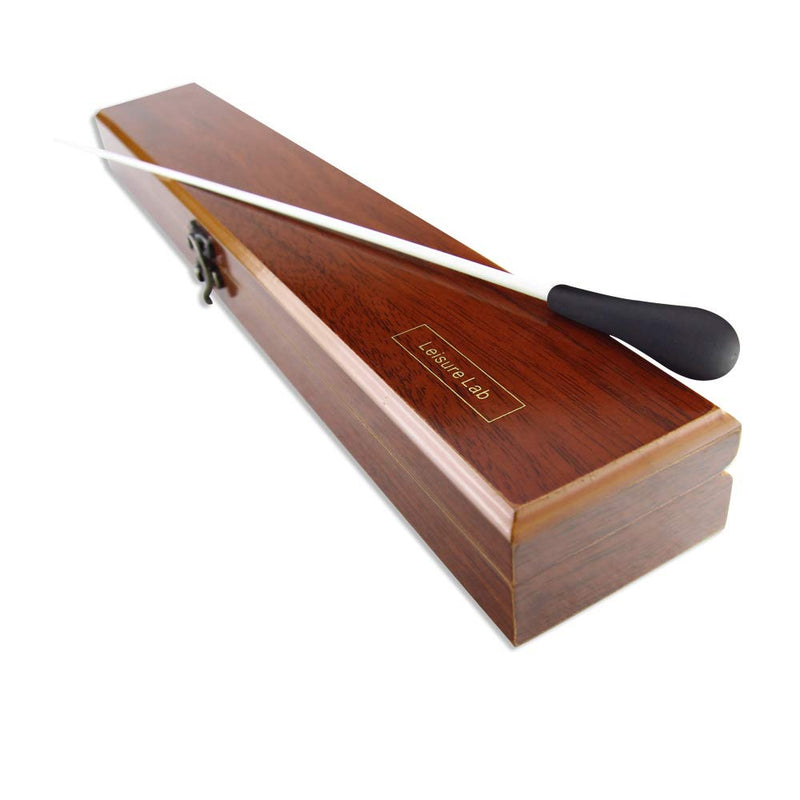 Premium 15 Inch Music Conducting Baton Gift Box Wood Handle Professional Band Orchestra with Dedicated Batons Wood Box (Ebony) Ebony(Black)