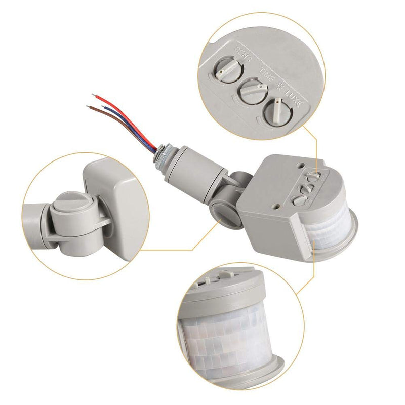 Motion Sensor Detector, 180° Infrared PIR Motion Sensor Detector LED Lamp Automatic Control Module, AC90V~250V