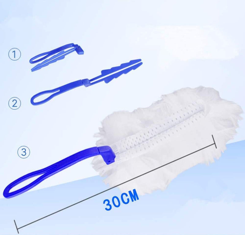 UKEENOR 180° Dusters Multi Surface Duster Refills Kit Extender Handle (1 Long Handle to + 1 Short Handle + 15 Duster Refill) 1 Handle, 15 Dusters(giving Short Shank)