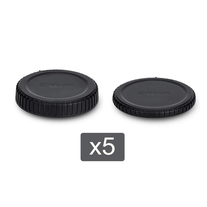 Rear Lens Cap & Body Cap Cover Fit for Z Mount for Nikon Z50 Z7 Z6 Replace LF-N1 Lens Cap & BF-N1 Body Cap -5 packs 5 Packs