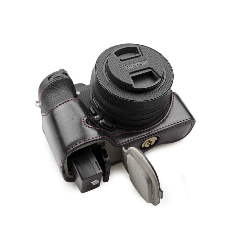 Nikon Z50 Case, kinokoo Camera Bag PU Leather Case for Nikon Z50 Camera with Z DX 16-50mm f/3.5-6.3 VR Lens, Protective Case Carring Bag for Z50 (Black) Black