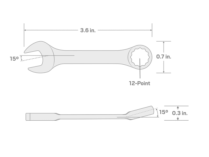 TEKTON 8 mm Stubby Combination Wrench | 18063